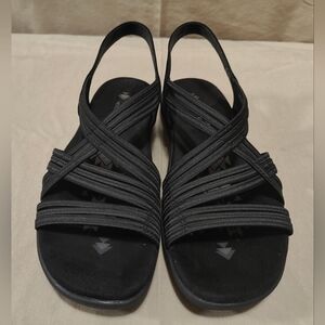Women's NEW Skechers Black Raggae Slim Simply Stretch Sandals, Size 7